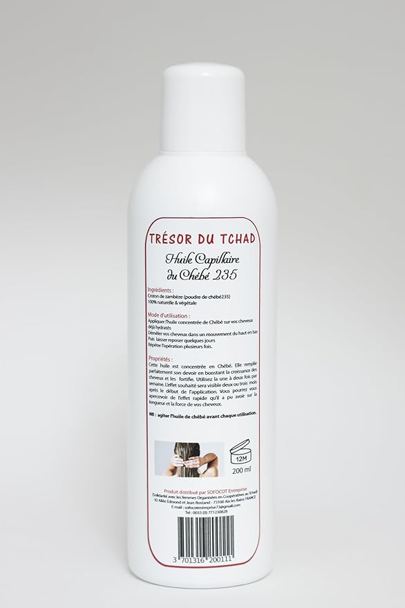 Huile Intense Chébé, Vitamine E & Ricin Noir 200ml